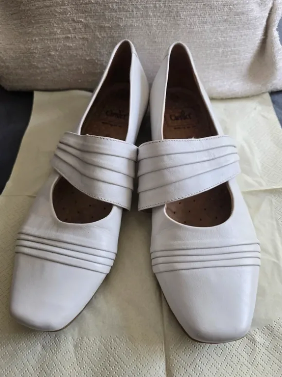 Caprice Leder-Halbschuhe Weiß Gr. 42