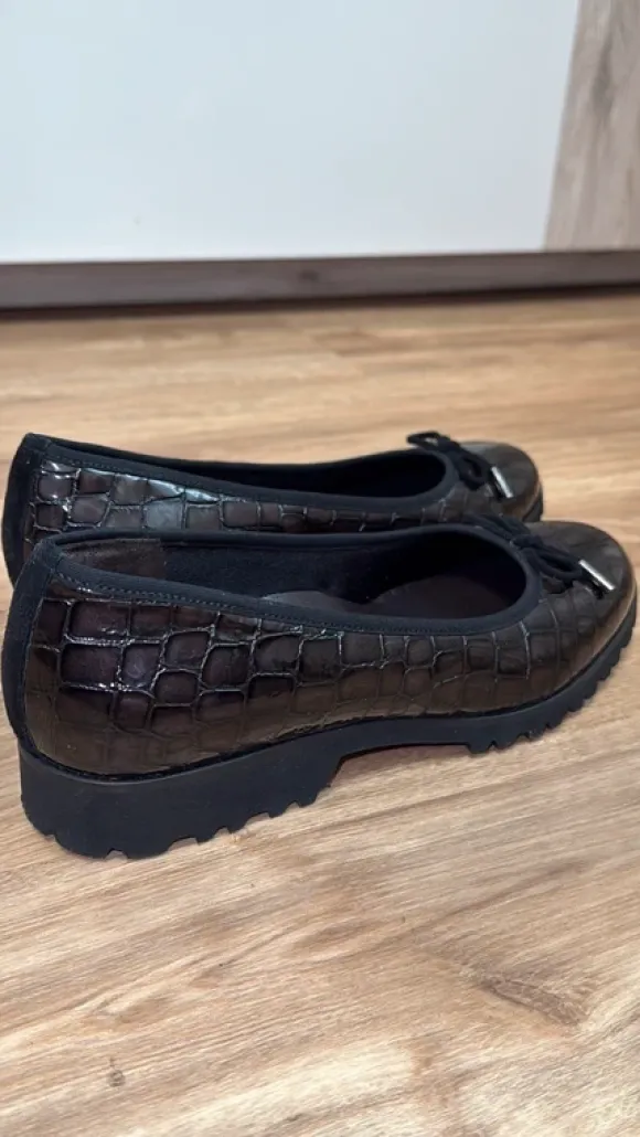 Chunky Mokassins Leder Kroko-Optik Vibram sigle Made in Italy
