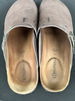 Ciabatte Sabot Superga in pelle marrone – taglia 43