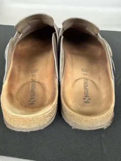 Ciabatte Sabot Superga in pelle marrone – taglia 43