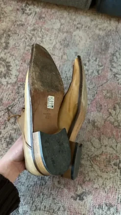 Cinti Lederschuhe Halbschuhe Beige Braun spitz Y2K 2000er