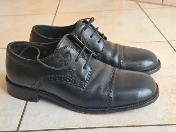 City Shoes Leder-Halbschuhe Gr. 41 Schwarz
