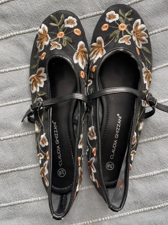 Claudia Ghizzani floral Mary Jane ballet flats
