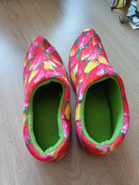 Comfortabele klomp pantoffels met tulpenpatroon, maat 39-41