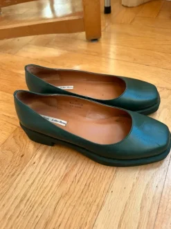 Coole Leder Ballerinas grün