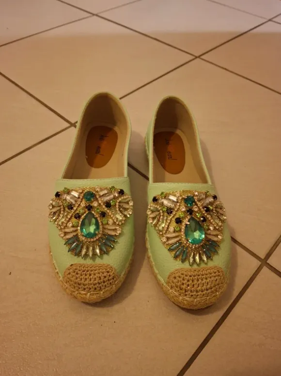 Damen-Espadrilles Marke Ani Pearl, mintgrün