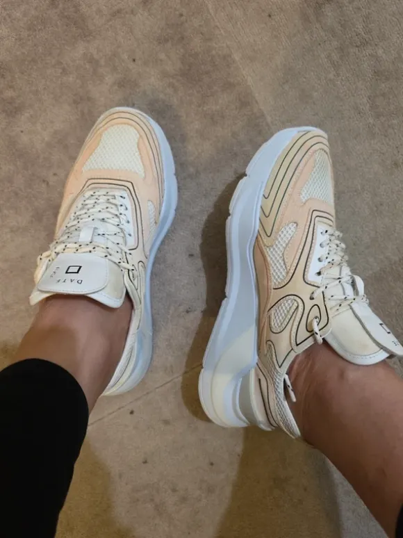 D.A.T.E fuga sneakers,cream & white, size 41.