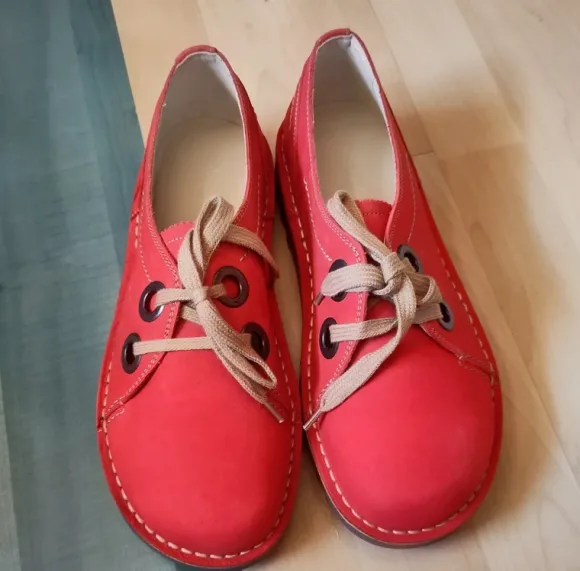 Deerberg Halbschuhe Rot Veloursleder Gr. 42 neu!