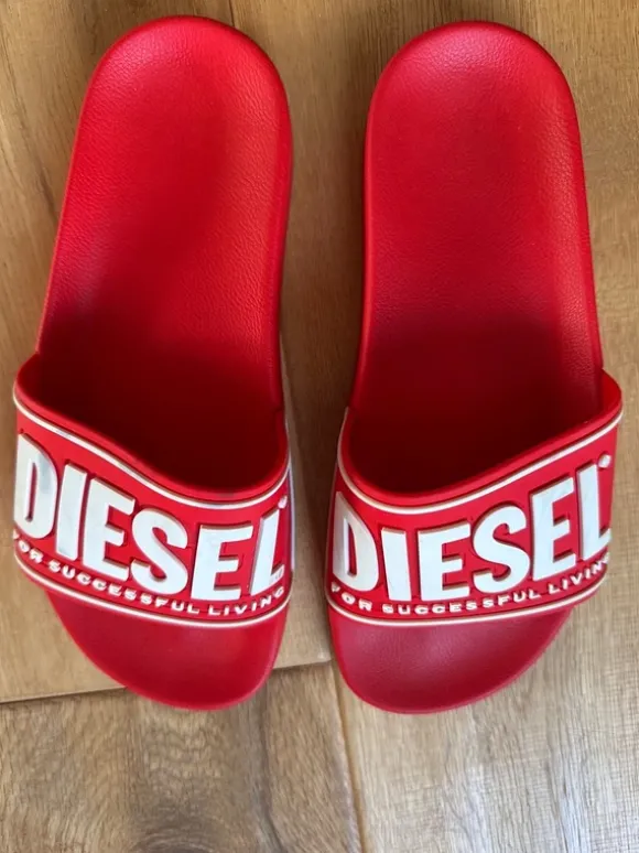 Diesel Badelatschen, Damen Gr. 38, Rot