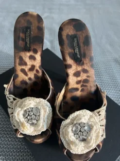 Dolce & Gabbana High Heel Pantoletten Leo Gr. 39 mit Box