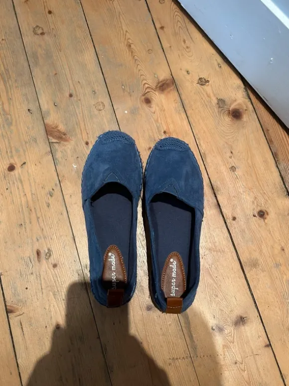 Dunkelblaue Espadrilles / Slipper in Wildleder-Optik 🌙