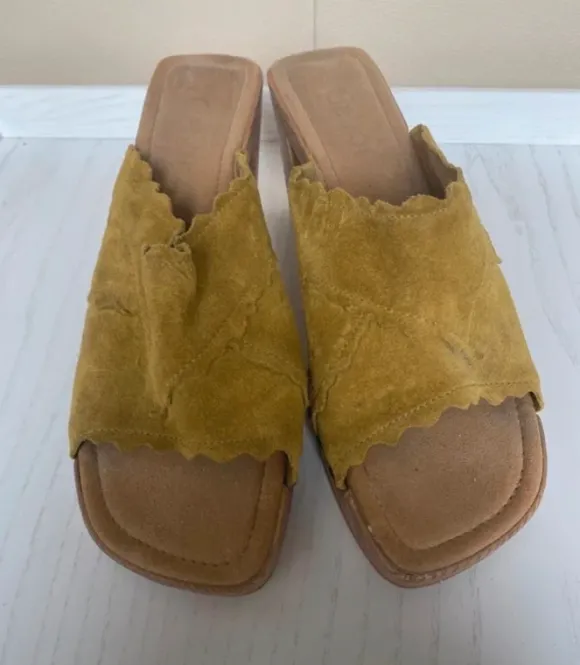 Echtleder Senfgelbe Sandalen von Gabor in 37,5