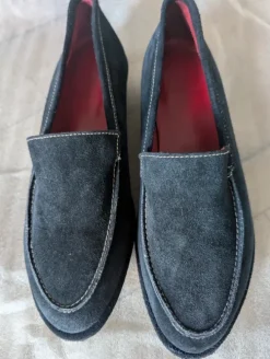 Edle Toni Gard Wildleder Slipper / Loafer/ Bootsschuhe Dunkelblau Gr. 36.5