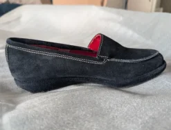 Edle Toni Gard Wildleder Slipper / Loafer/ Bootsschuhe Dunkelblau Gr. 36.5