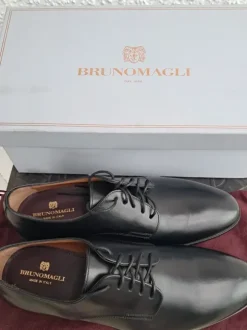 Elegante Anzug Schuhe von Bruno Magli Gr 9/ 42,5 schwarz Designer Leder besondere Anlässe