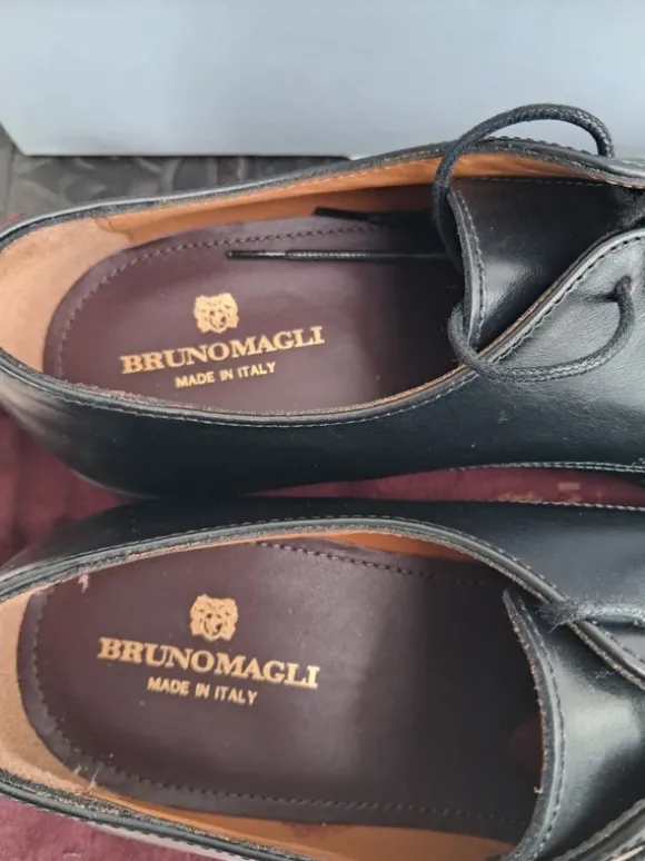 Elegante Anzug Schuhe von Bruno Magli Gr 9/ 42,5 schwarz Designer Leder besondere Anlässe