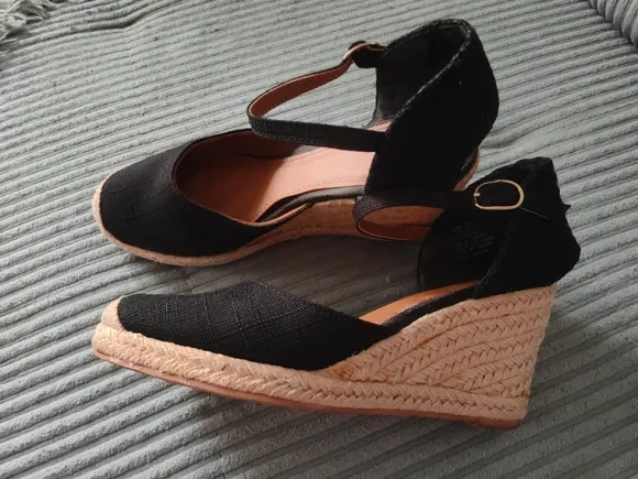 Elegante H&M Keilsandaletten / Espadrilles – Schwarz – Gr. 37