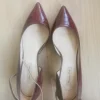 Elegante Sling - Pumps, rot, bordeaux, animal print