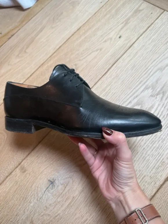 Ermenegildo Zegna Couture Lederschuhe Budapest Derby Schwarz Gr. 42,5 / 43