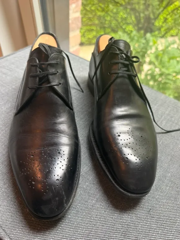 Ermenegildo Zegna Couture Lederschuhe Budapest Derby Schwarz Gr. 42,5 / 43