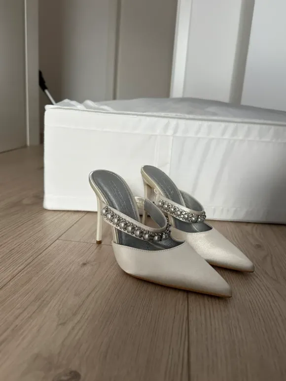 Escarpins beige blanc crème