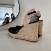 Espadrille sleehakken met strik om de kuiten