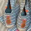 Espadrilles biau weiss gestreift, Größe 38/39