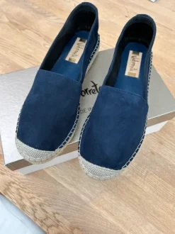 Espadrilles blau, Nubukleder, Gr. 40
