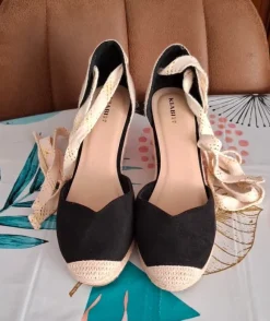 Espadrilles compensées noires Kiabi pointure 39
