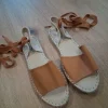 Espadrilles zum Binden, braun, Größe 39, Sinsay