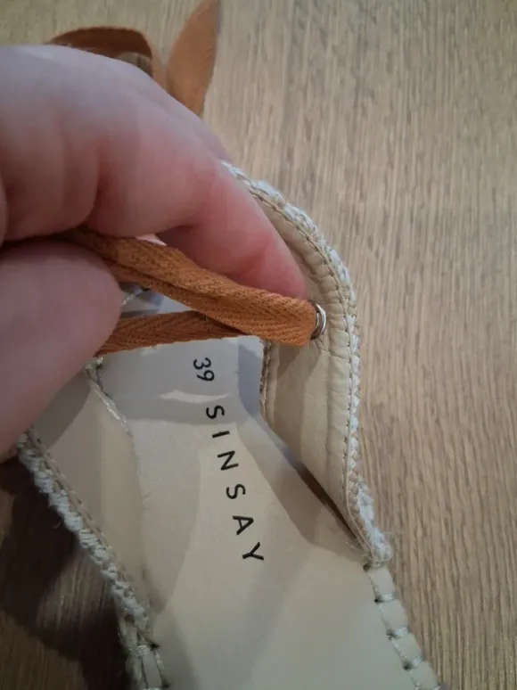 Espadrilles zum Binden, braun, Größe 39, Sinsay
