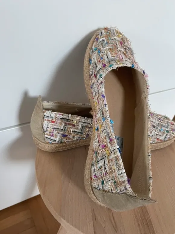 Espandrilles bunt mit Glitzer Gr. 37