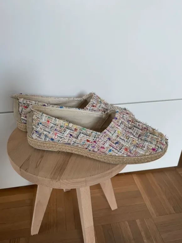 Espandrilles bunt mit Glitzer Gr. 37