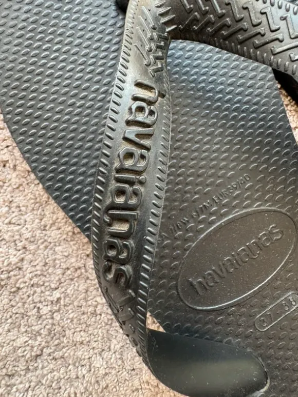 Fijne zwarte Havaianas slippers 37-38