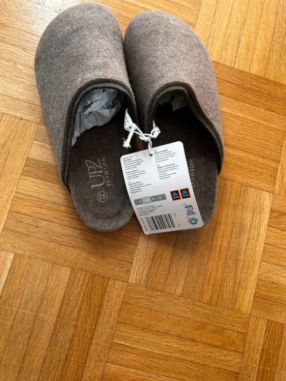 Filz Pantoffel 42 Damenschuhe Hausschuhe pantoffel braun Aldi neu clogs