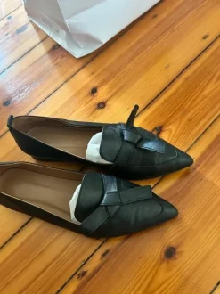 Flatted Loafer Schwarz mit Schleife Größe 40