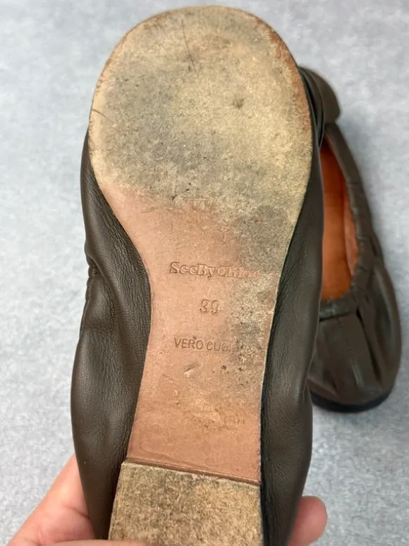 Flip flop see by chloé ballerinas / leather / vintage 90s-00s / size 39 / original