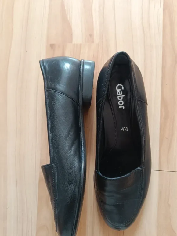 Gabor leder-slipper / Mokassins Schwarz Gr. 4,5 (37.5) Sehr guter