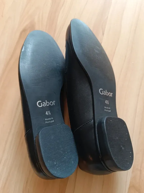 Gabor leder-slipper / Mokassins Schwarz Gr. 4,5 (37.5) Sehr guter