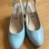 Gadea Leder-Pumps mit Slingback in Hellblau – Gr. 40
