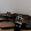 glänzende spitze Pantoletten/Sandalen/Sling Ballerinas