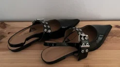 glänzende spitze Pantoletten/Sandalen/Sling Ballerinas