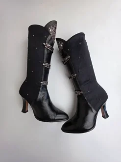 Gothic leather boots