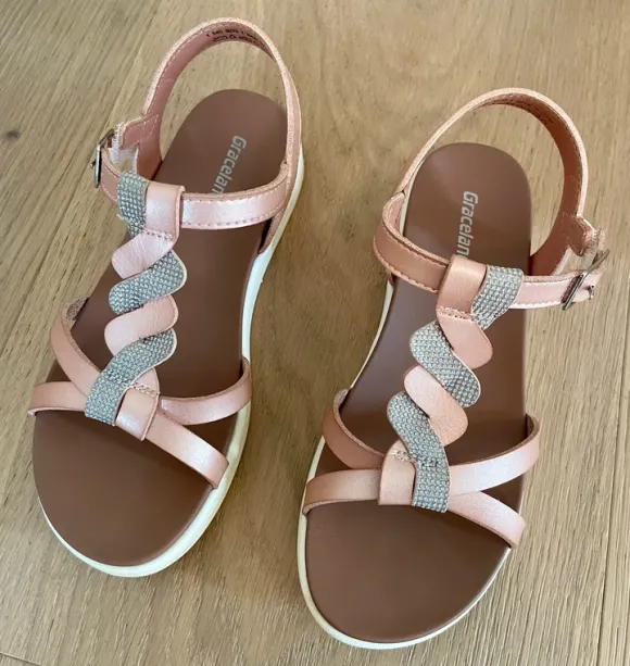 Graceland Sandalen rosegold Glitzer Einschulung Schulanfang Gr. 31