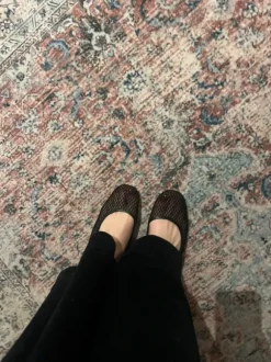 Grid see-through balerinas