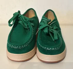 Grüne Plateau-Schnürschuhe Damen Gr. 39 – Wildlederoptik