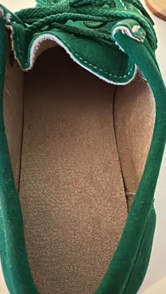 Grüne Plateau-Schnürschuhe Damen Gr. 39 – Wildlederoptik