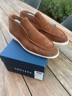 halfhoge loafers in bruin/cognac - maat 43