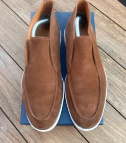 halfhoge loafers in bruin/cognac - maat 43