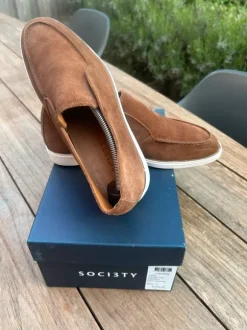 halfhoge loafers in bruin/cognac - maat 43